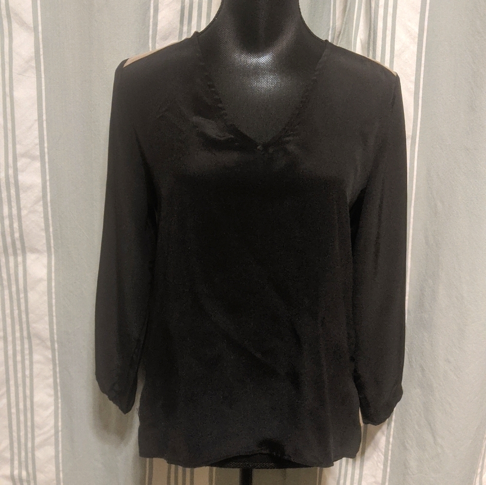 KAREN ZAMBOS Keyhole Silk Blouse NWT!!